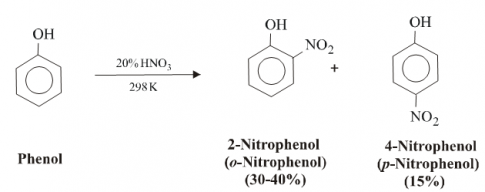 Hai chất o - nitro - phenol và p - nitro - phenol được dùng trong sản xuất thuốc diệt trừ nấm mốc và sâu bọ. Viết phương trình hóa học của phản ứng điều chế o - nitro - phenol và p - nitro - phenol  từ phenol và dung dịch HNO3 loãng phản ứng xảy ra ở nhiệt độ thường.