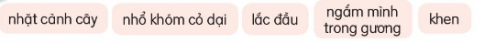 Những từ ngữ nào dưới đây chỉ hoạt động của voi em?