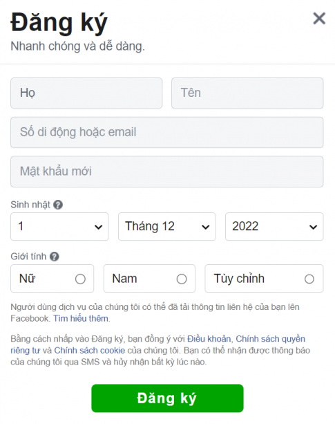 Hình ảnh dưới đây thực hiện hoạt động gì của người dùng facebook?