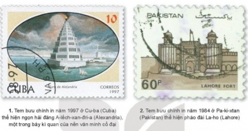 Giải bài 4 Hình ảnh di tích trong thiết kế tem bưu chính