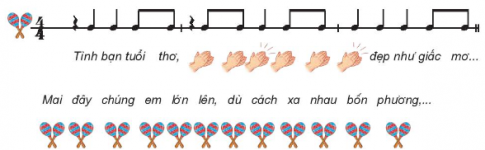 Gõ đệm theo nhóm cho bài hát Tình bạn tuổi thơ