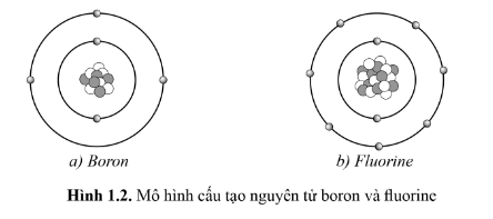 Quan sát hình 1.2, cho biết số proton, neutron, electron và điện tích hạt nhân của mỗi nguyên tử.